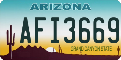 AZ license plate AFI3669