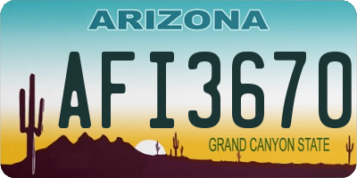 AZ license plate AFI3670