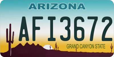 AZ license plate AFI3672