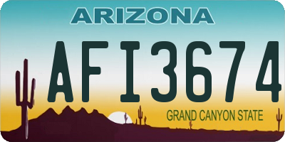 AZ license plate AFI3674