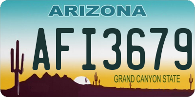 AZ license plate AFI3679