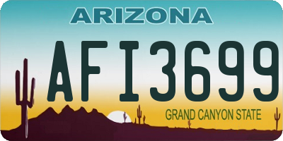 AZ license plate AFI3699