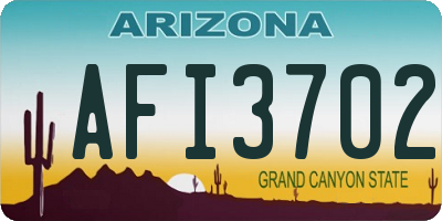 AZ license plate AFI3702