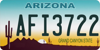 AZ license plate AFI3722