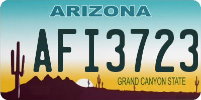 AZ license plate AFI3723