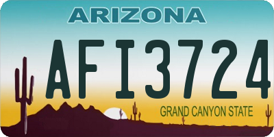 AZ license plate AFI3724