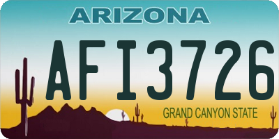 AZ license plate AFI3726