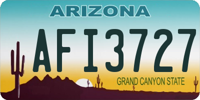 AZ license plate AFI3727
