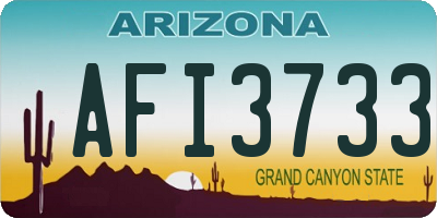 AZ license plate AFI3733