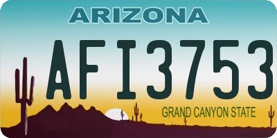 AZ license plate AFI3753