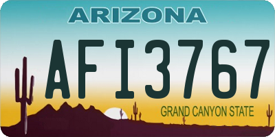 AZ license plate AFI3767