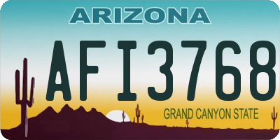 AZ license plate AFI3768