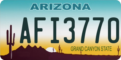 AZ license plate AFI3770