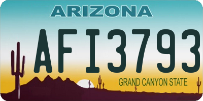 AZ license plate AFI3793