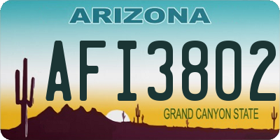 AZ license plate AFI3802