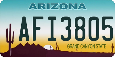 AZ license plate AFI3805