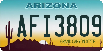 AZ license plate AFI3809