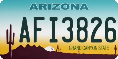 AZ license plate AFI3826
