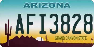 AZ license plate AFI3828