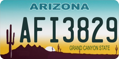 AZ license plate AFI3829
