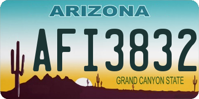 AZ license plate AFI3832