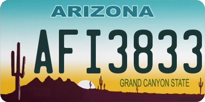 AZ license plate AFI3833