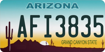 AZ license plate AFI3835