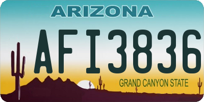 AZ license plate AFI3836