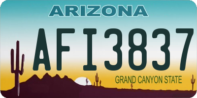 AZ license plate AFI3837