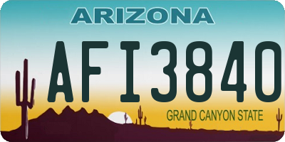 AZ license plate AFI3840