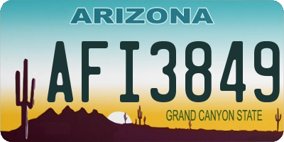 AZ license plate AFI3849