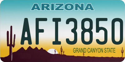 AZ license plate AFI3850