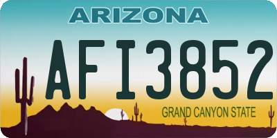 AZ license plate AFI3852