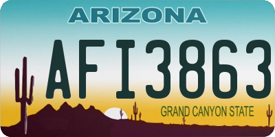 AZ license plate AFI3863