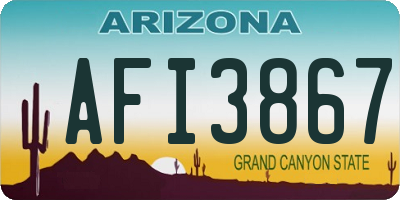 AZ license plate AFI3867