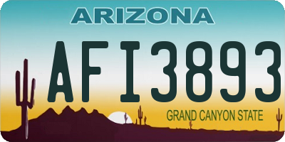 AZ license plate AFI3893