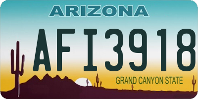 AZ license plate AFI3918