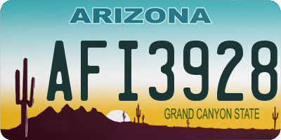 AZ license plate AFI3928