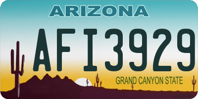 AZ license plate AFI3929