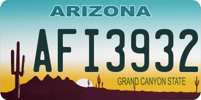 AZ license plate AFI3932