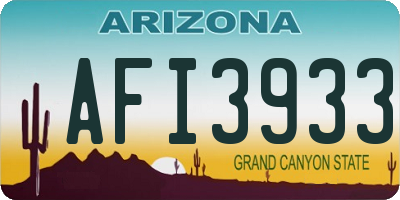 AZ license plate AFI3933
