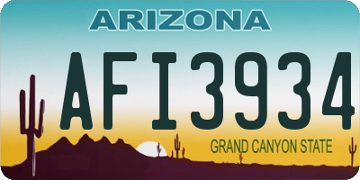 AZ license plate AFI3934