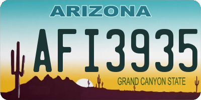 AZ license plate AFI3935