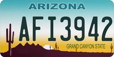 AZ license plate AFI3942