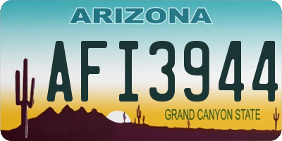 AZ license plate AFI3944
