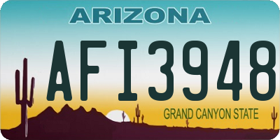 AZ license plate AFI3948