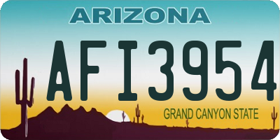 AZ license plate AFI3954