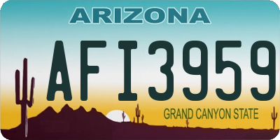 AZ license plate AFI3959