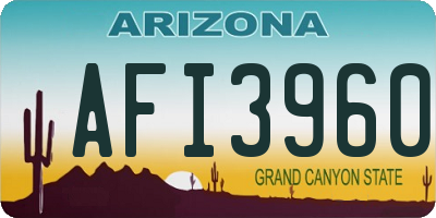 AZ license plate AFI3960