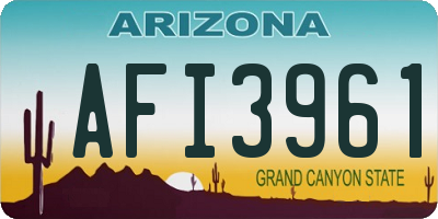 AZ license plate AFI3961